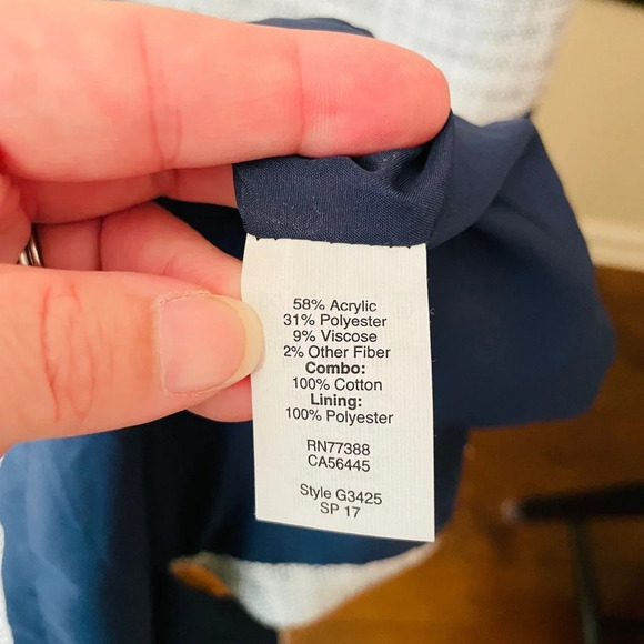 J.Crew Factory sleeveless tweed & eyelet dress wedding guest SZ 2 gray navy - Picture 10 of 11